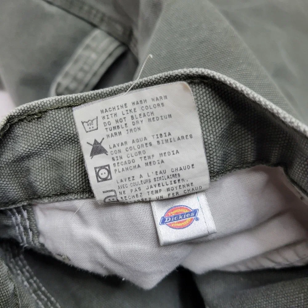 Dickies 1939RMS Relaxed Fit Carpenter Pants Mens 38x30 Olive‎ Green Duck Canvas